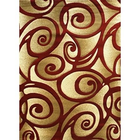 5'2 x 7'3 Sculpture Modern Area Rug Red 5'2 x 7'3 Sculpture Modern Area Rug Red